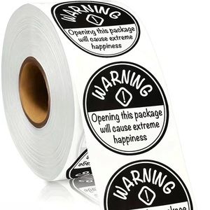 500 1” Warning Happiness Stickers